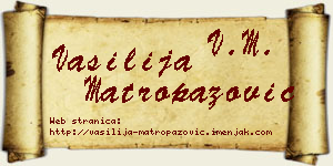 Vasilija Matropazović vizit kartica